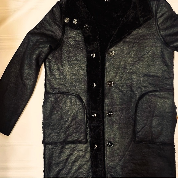 SALE 1/2 OFF Women's Faux Shearling Coat Karen Kane Sz‎ S Black EUC - Picture 10 of 15